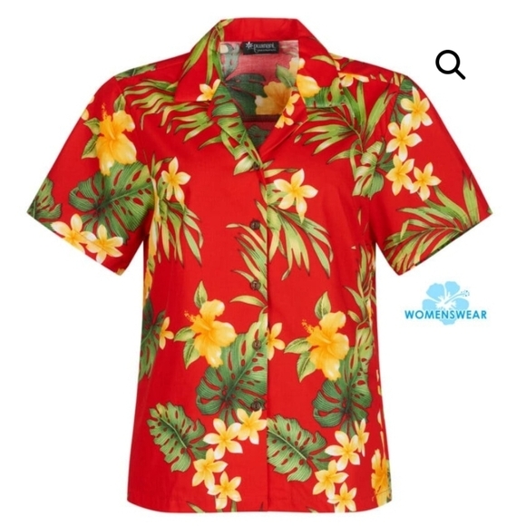 Puanani Hawaiian Floral Shirt Puamala Red Short Sleeve Button Down Tropical XXL - Picture 1 of 13